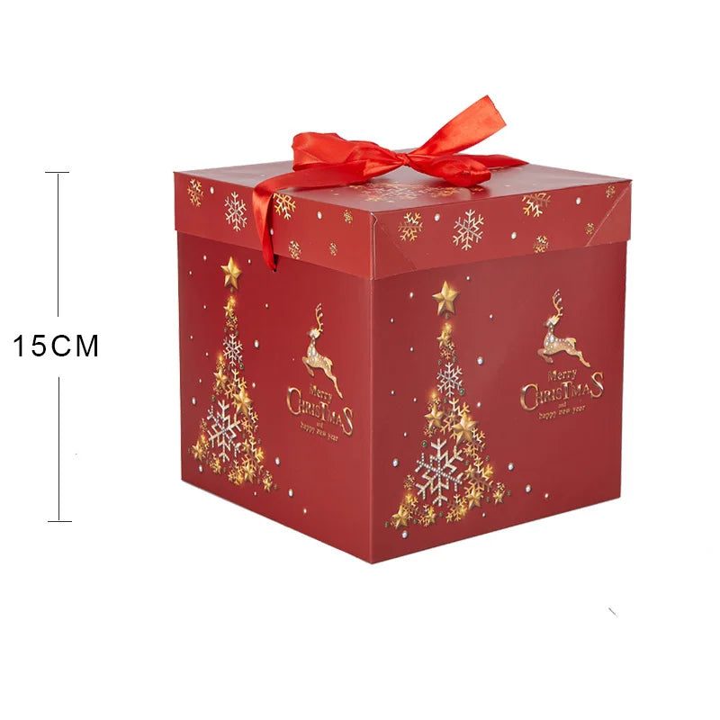 Caixas Natal Lindas 3 Caixas de Presente de Natal com Tampa e Caixas de Natal