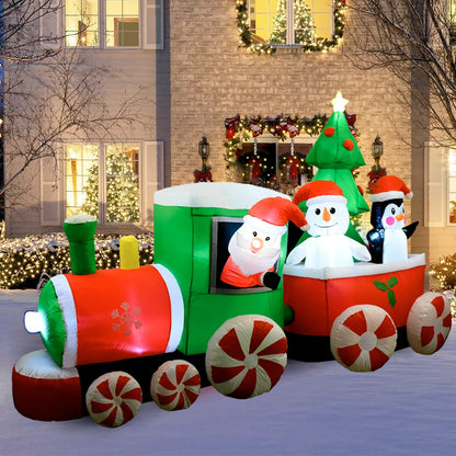 Papai Noel Inflável de 6 pés, Decoração de Quintal de Natal, Luzes LED para Festa, Gramado