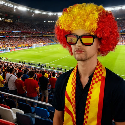 kit torcida brasil bandeira peruca óculos conjunto de decoração para fãs futebol americano