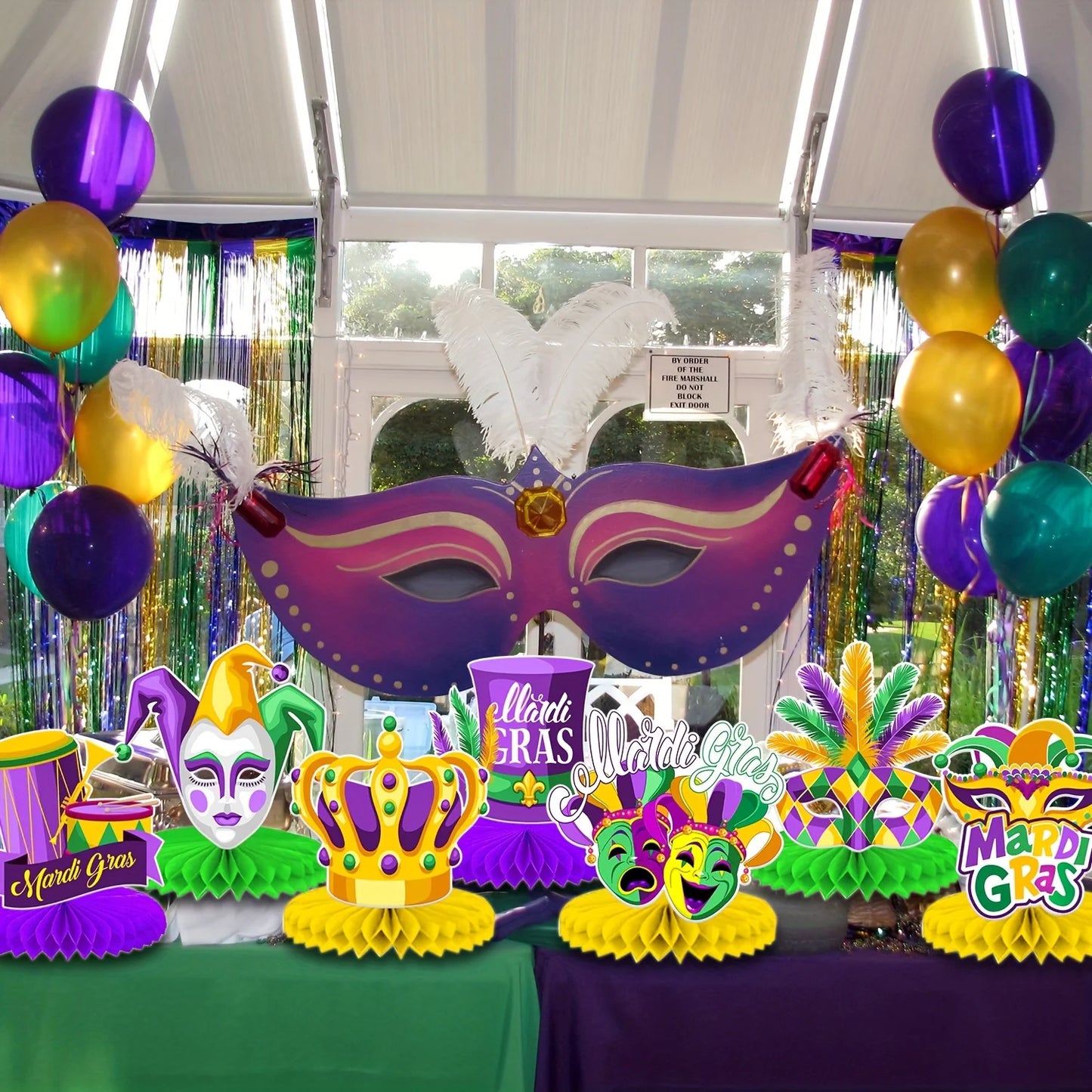 Decoração de mesa de carnaval, peça central de colmeia, centro mesa carnaval de 9 peças