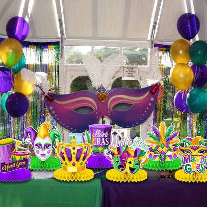 Decoração de mesa de carnaval, peça central de colmeia, centro mesa carnaval de 9 peças