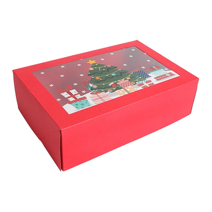 Caixa Pacote 1 Caixas de Biscoito de Natal Janela, Caixas de Presente de Papel Vermelho