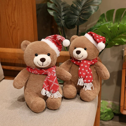 Urso de Pelúcia de Natal em Xadrez Tartan, Grande Urso Marrom