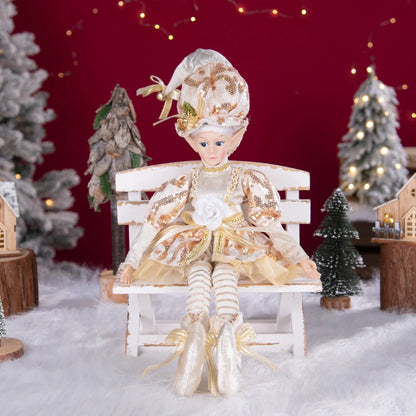 Elfo de Natal, 38cm Macios e Adoráveis Enfeites de Árvore de Natal de Elfos para Árvore de Natal