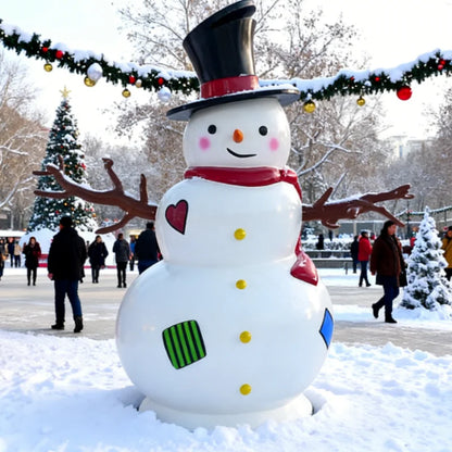 Boneco de Neve Gigante Decoração de Natal Shopping Figura de Natal Luminosa para Piso