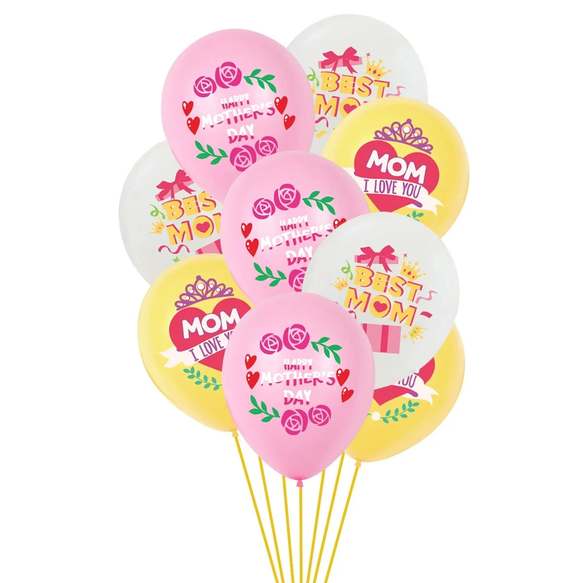 Balões de látex para o Dia das Mães, 10 balões de látex de 12 polegadas para decoração