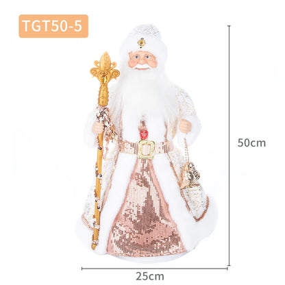 Papai Noel Grande Muñeco Cajado Azul Claro Figura do Papai Noel Ded Moroz Natalino