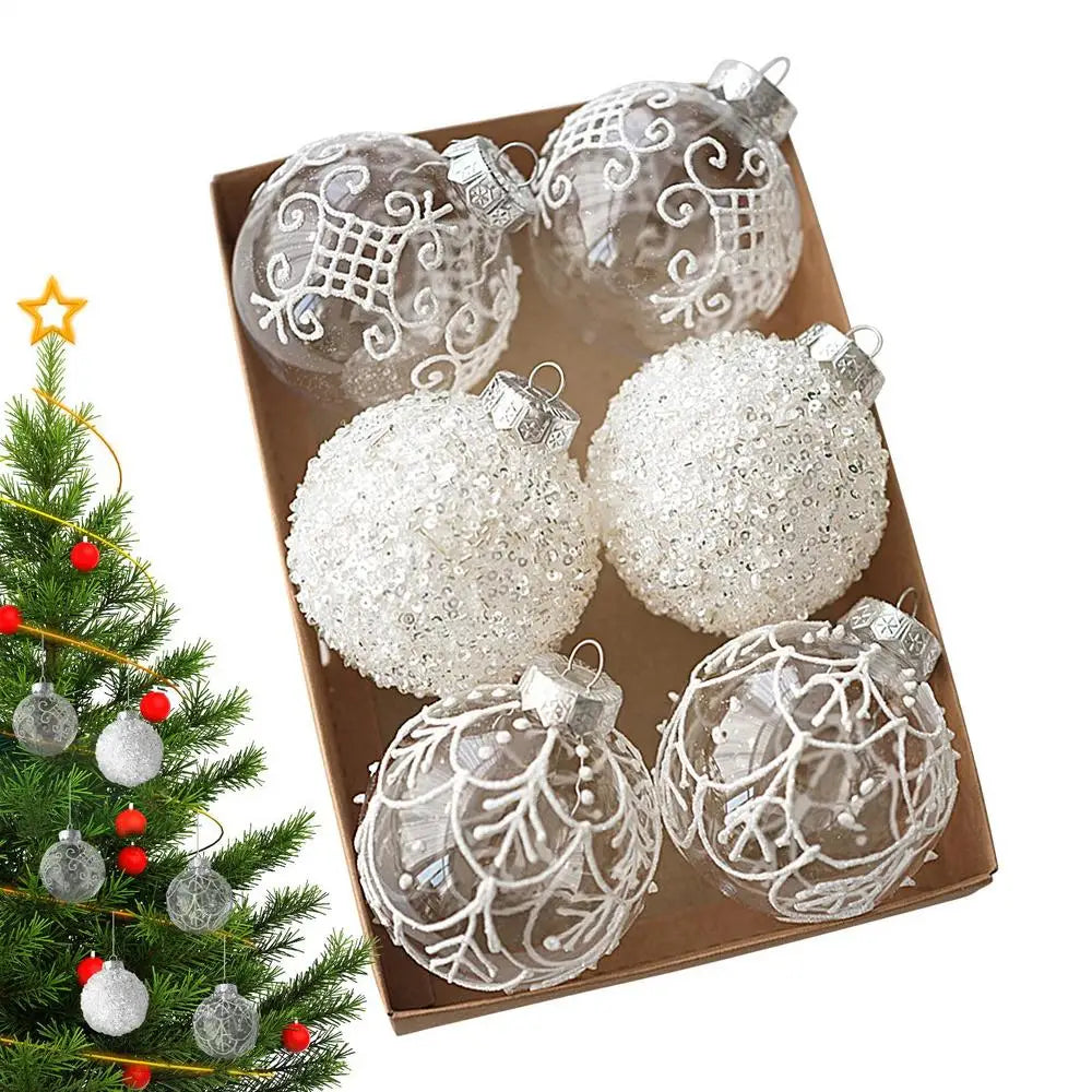 Bolas de Natal 6 Peças de Bolas de Natal de 6 cm Verde Vermelhão Brilhante Pendurar