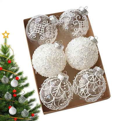 Bolas de Natal 6 Peças de Bolas de Natal de 6 cm Verde Vermelhão Brilhante Pendurar
