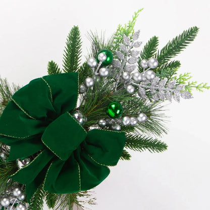 Guirlanda decorativa Azul, guirlanda de Natal pré-iluminadas sem fio para porta da frente