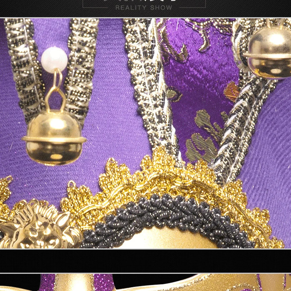 Máscara Veneziana de Corte em Tons de Azul e Dourado, Inspirada nos Tradicionais Carnavais de Veneza