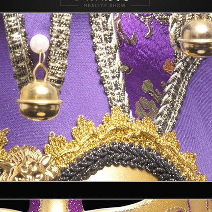 Máscara Veneziana de Corte em Tons de Azul e Dourado, Inspirada nos Tradicionais Carnavais de Veneza