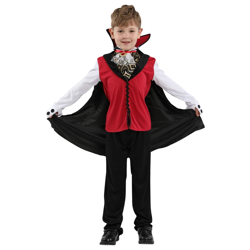 Fantasia Infantil Drácula Vampiro Halloween Cosplay + Capa