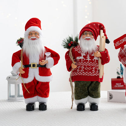 Boneco Papai Noel Lanterna Vermelho decoração de mesa de papai Noel de 30CM*11.81