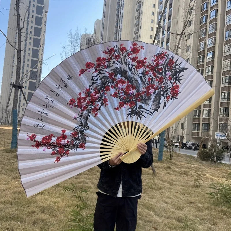 Leques mão dobrável desdobre, 63 Pol.160cm / 35.4 Pol.*90cm, Dobrável Cor Vermelho