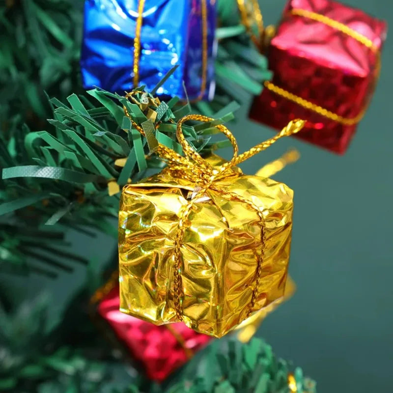 Caixas de Presente Pequenas Decoração de Árvore de Natal Cores Aleatórias 12/240 peças