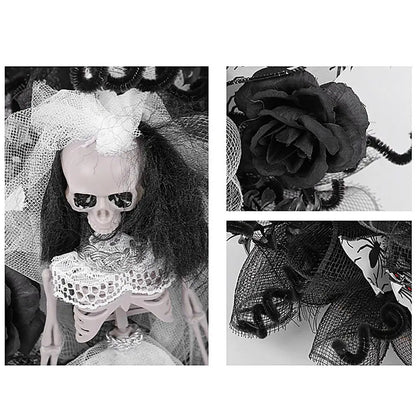 Guirlanda de esqueleto de Halloween guirlanda de janela e decoração assustadora