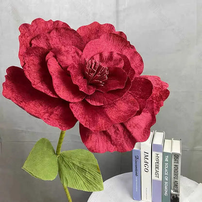 150 cm/60 pol. Rosa vermelha gigante, flores artificiais enormes, adereços flores grandes