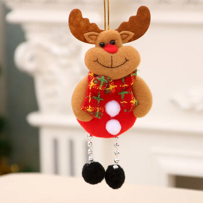 Kits Enfeites Natal Pelúcia Papai Noel e Neve Rena e Urso com Roupinha Verde e Vermelho