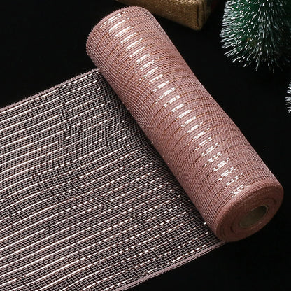 Fita de Malha de Natal Rolo de Tule com Glitter para Árvore e Guirlanda