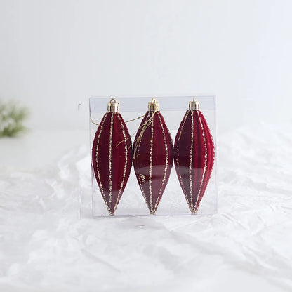 Bola de Natal Vinho vermelho Pingente De Bola De Natal De Veludo, Enfeites De Árvore
