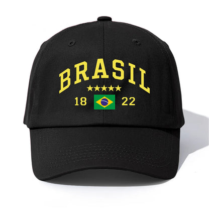 Boné Brasil com Bordado, Futebol, Unissex, Ajustável Obs.: Colorido