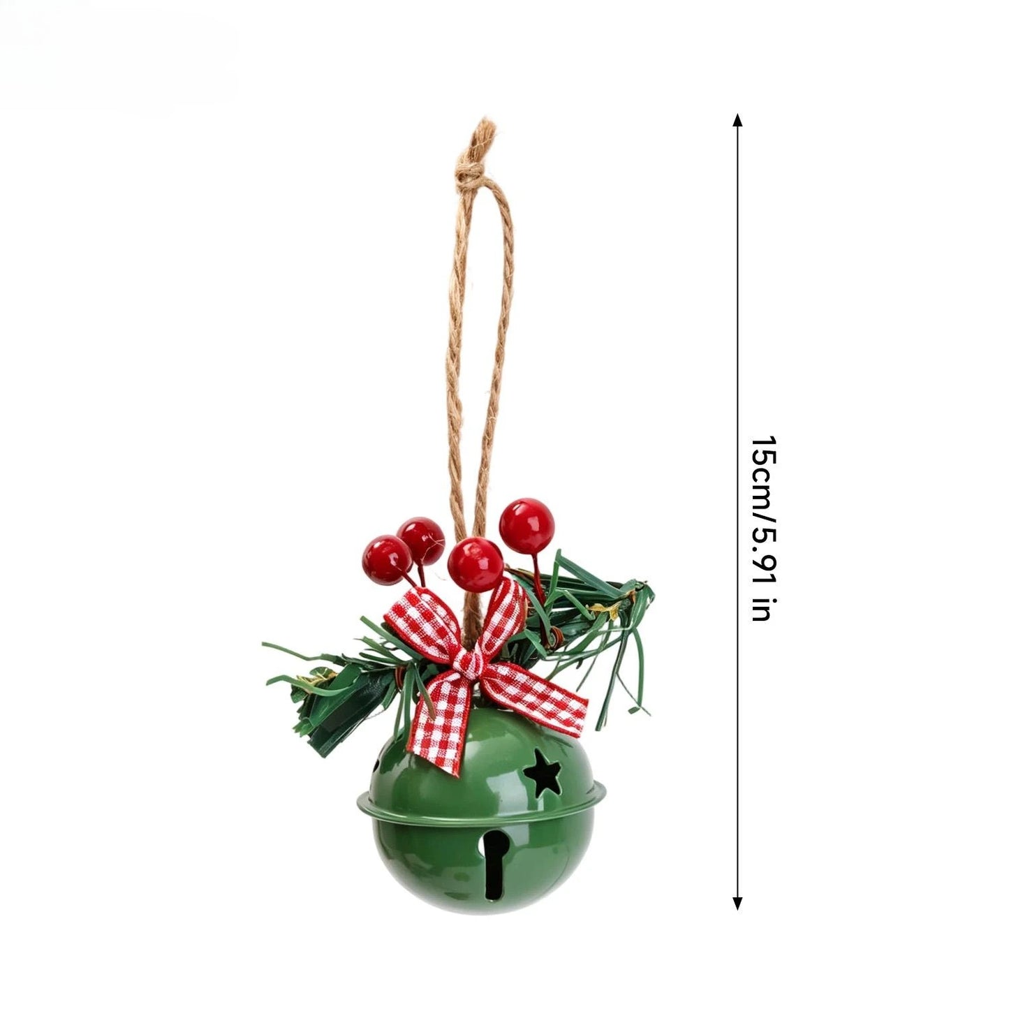 Sino de Natal Dourado/Vermelho/Verde 3 peças Sino de Natal Ornamento de Sino de Metal