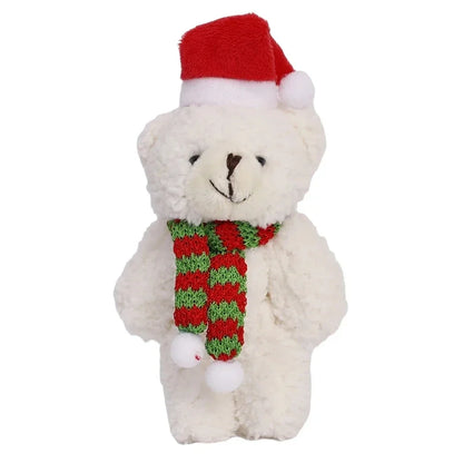 Urso De Pelúcia de Natal com Chapéu Vermelho Natal de Pelúcia Pingente de Urso Natalino