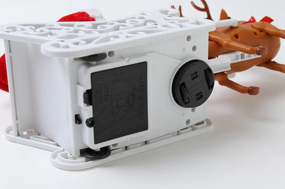 Papai Noel Veados puxando carrinho música elétrica de trenó de papai Noel e renas