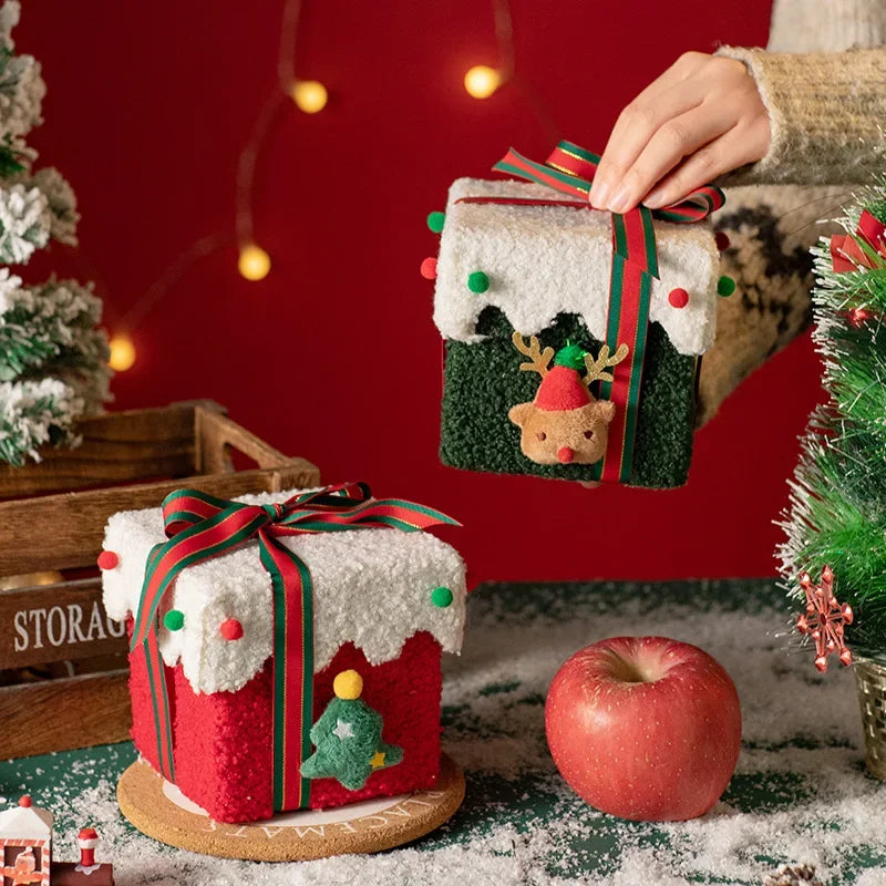 Conjunto de presente Decoração de Natal com laço caixas de presente Caixa