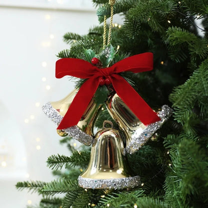 Sino Triplo Dourado Premium Borda Glitter Natal 23cm