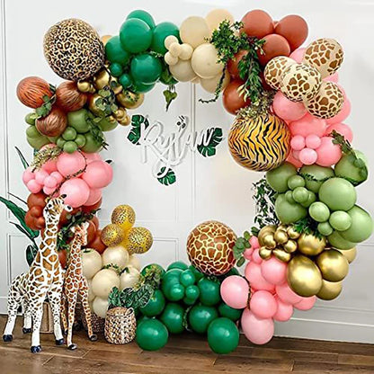 Kit de arco de guirlanda de balões Safari, 147 peças, verde sálvia, café, marrom e areia