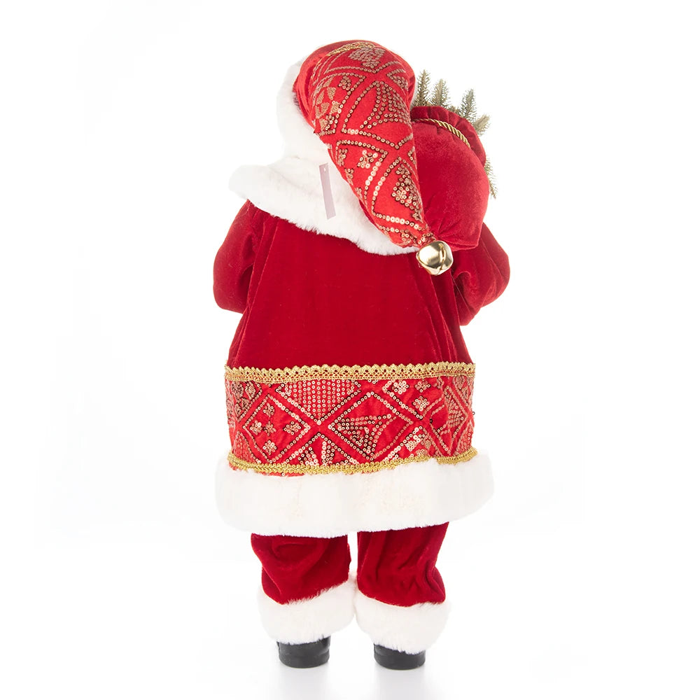 Boneco Papai Noel 60Cm Com Dourado