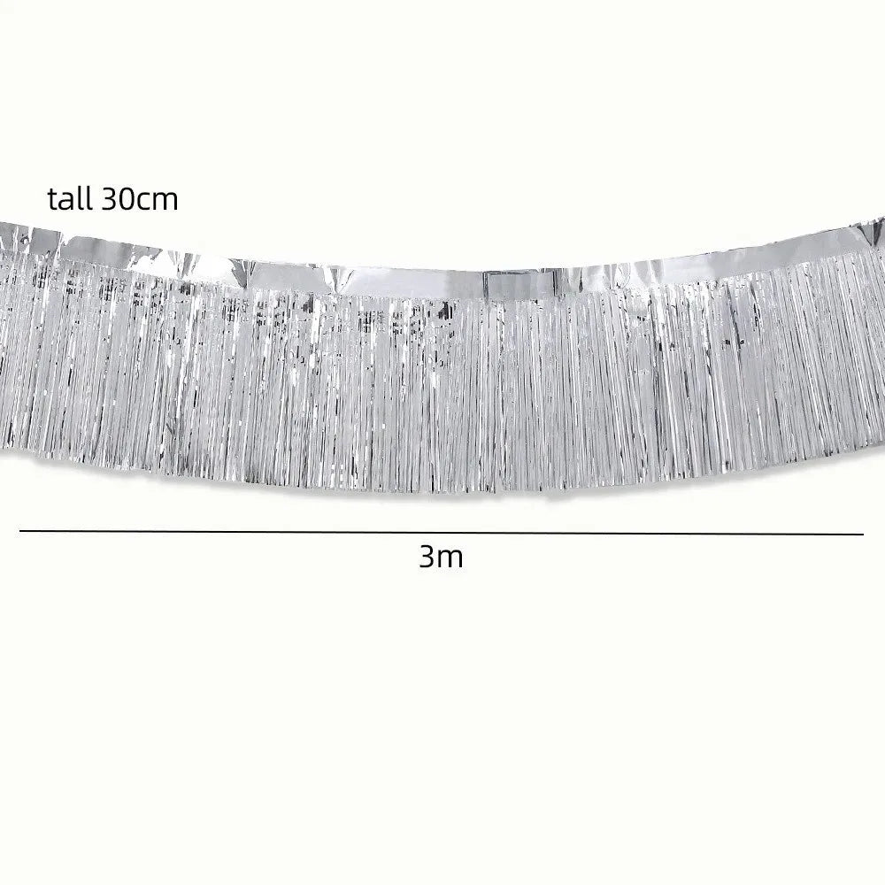 Cortina Laser Decorações flutuantes de desfile de glitter de 3,5 m trailer, guirlanda alumínio