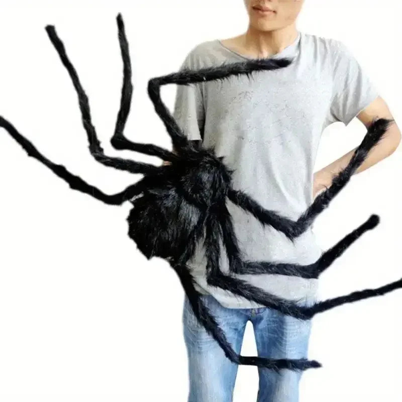 Aranha Preto Peludo Halloween Aranha, 1.5 Metro Preta, Macia, Peluda, Assustadora Ar Livre