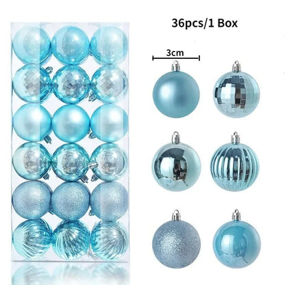 Bolas de natal Ornamentos de árvore de Natal de 3 mm de 36 quilates, grandes ornamentos