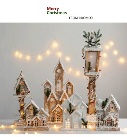 Cerca Decoração Natal Neve Pinho Decoração árvores Natal | Portão árvore natal madeira