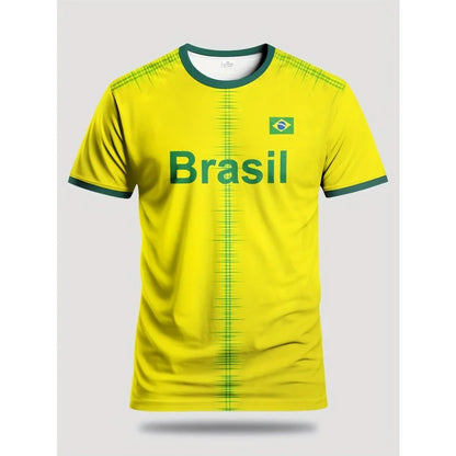 Camisa de Futebol Copa do Mundo para Homens e Mulheres 10 Pele Brasil Adulto Futebol