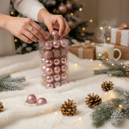 Bola de Natal 17.5cm*8.5cm*6cm Pacote 36 Enfeites Natal Decorações Bola Inquebráveis