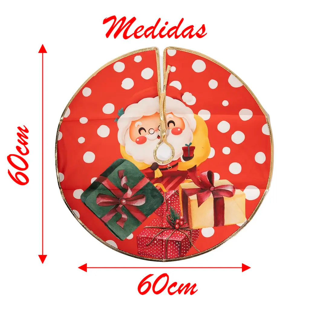Saia Árvore de Natal Temática Papai Noel 60cm e Saia Para Árvore de Natal Temática Papai