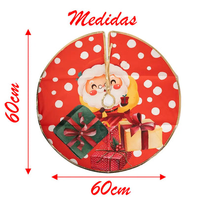 Saia Árvore de Natal Temática Papai Noel 60cm e Saia Para Árvore de Natal Temática Papai