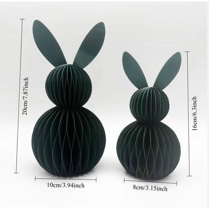 Coelho da Páscoa de Papel Decoração de Páscoa, Conjunto de 2 Peças de Centro de Mesa
