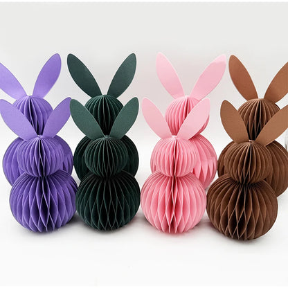 Coelho da Páscoa de Papel Decoração de Páscoa, Conjunto de 2 Peças de Centro de Mesa