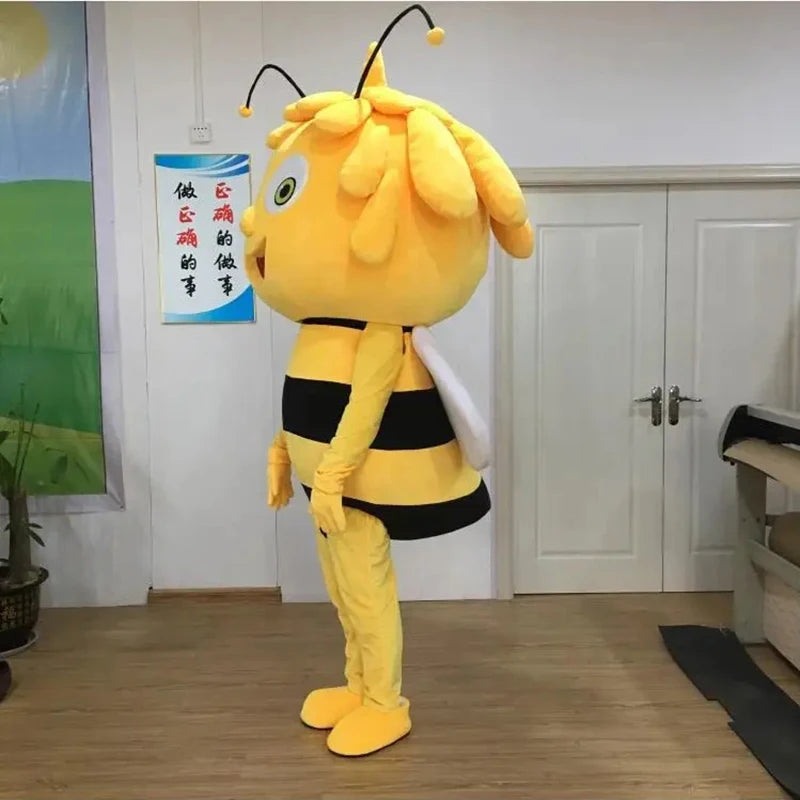 Fantasia de mascote abelha inteligente tamanho adulto para homens e mulheres cabeça