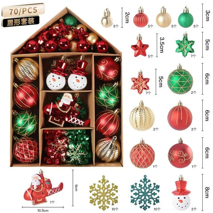 Bolas Natal Diversificados Conjunto de 72 peças de Enfeites de Bolas de Natal Clássico