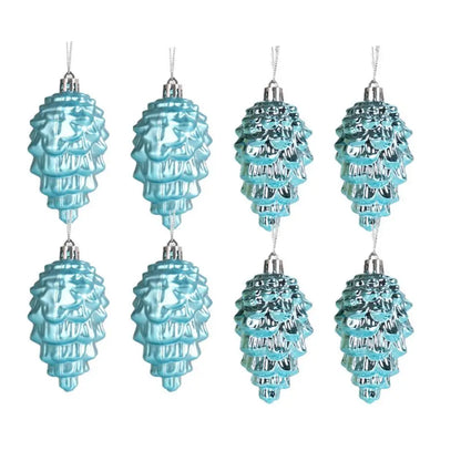 Decoração de Natal Lindo 8 Peças Pingentes de Pinha com Cordão Brilhante cor Brilhante