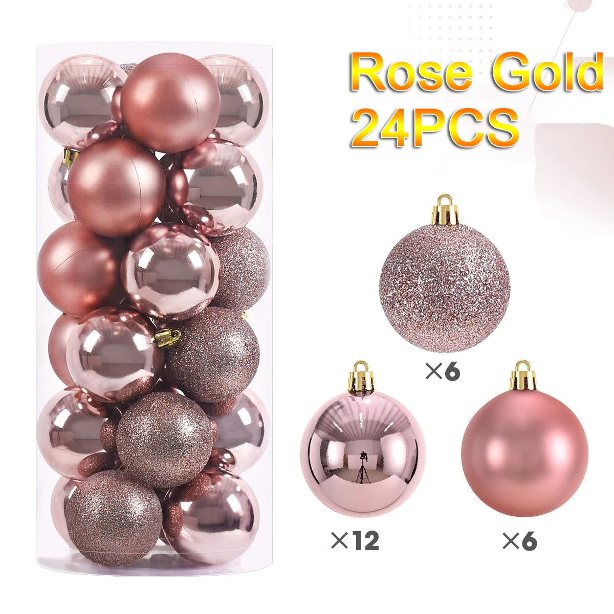 Bola de Natal 24 peças de enfeites de bolas de Natal, enfeite de Natal para árvore de Natal