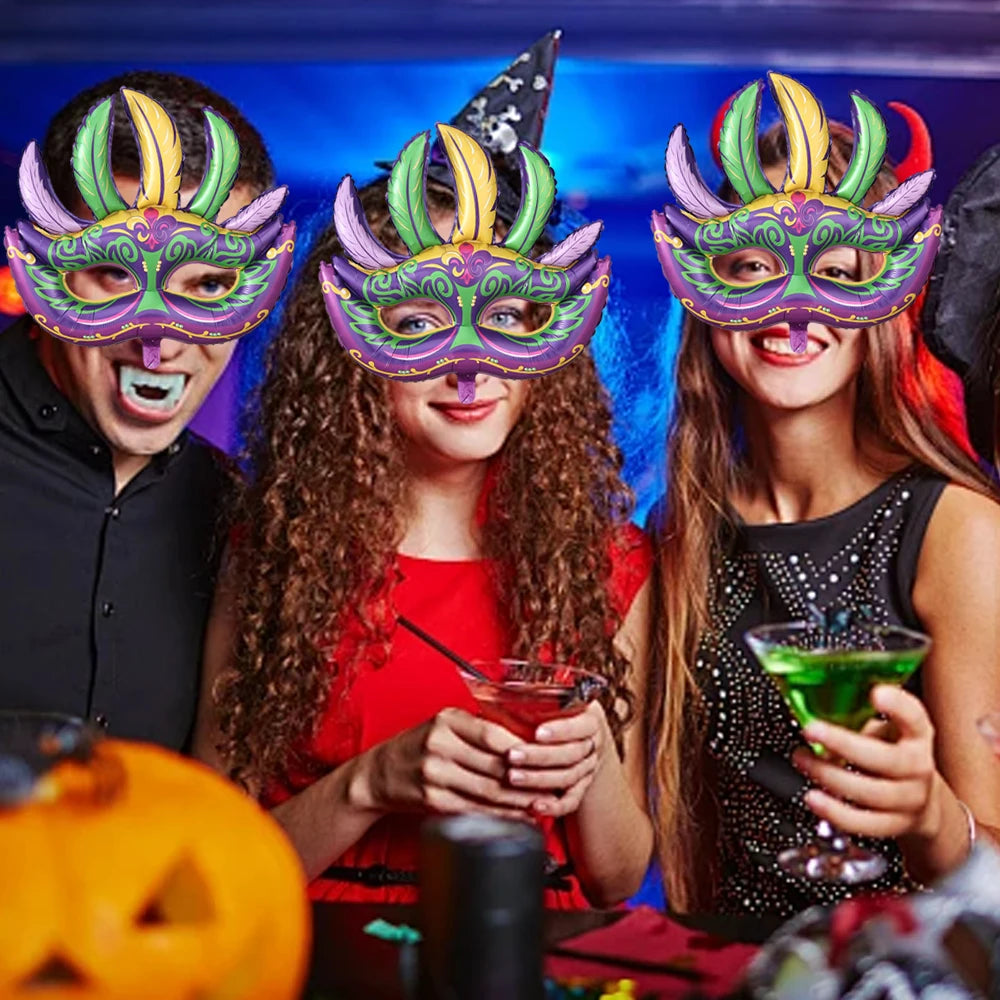 Máscara de Carnaval Balões de Folha Máscara Carnaval 1/2 peças máscaras festa carnaval