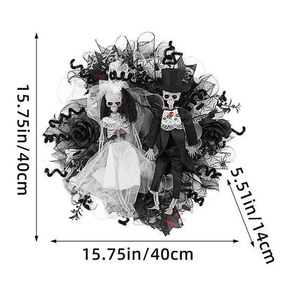 Guirlanda de esqueleto de Halloween guirlanda de janela e decoração assustadora