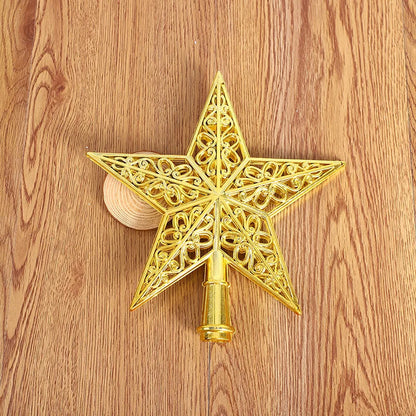 Estrela de Natal Topo de árvore de estrela decoração de cinco pontas aa árvore de natal top